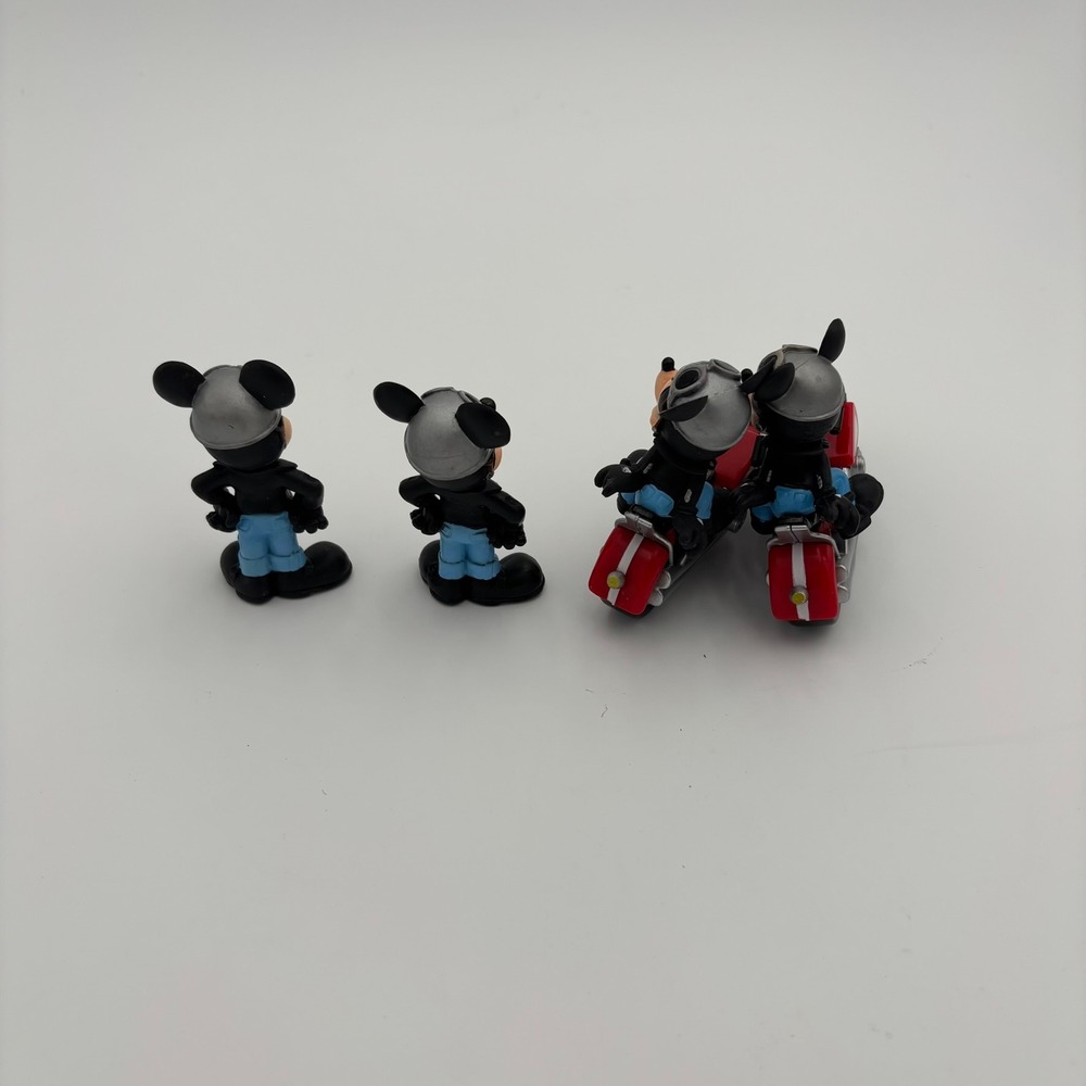 Disney Mickey Minnie Mouse Biker Figures OS Red Excellent Motorcycle Set 4pc